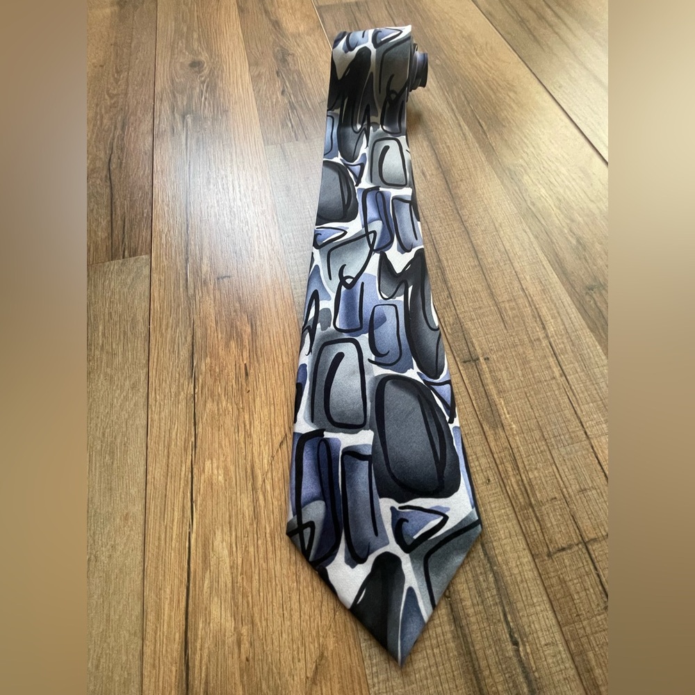 J. Garcia Artistic Blue and Black Tie